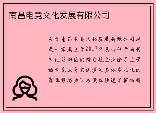 南昌电竞文化发展有限公司
